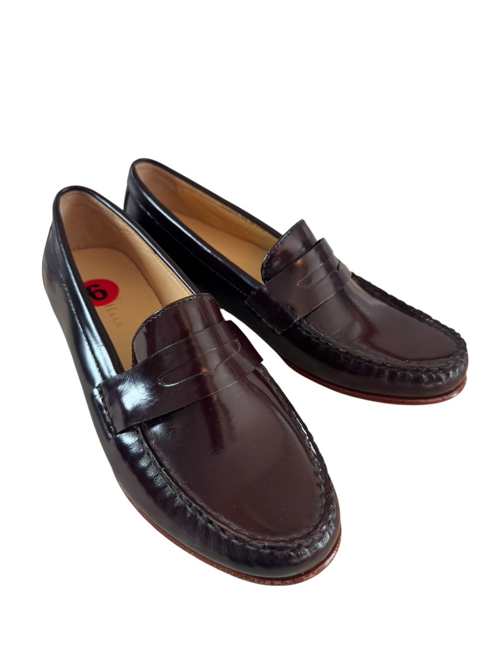 Cole Haan Women's Dark Burgundy Patent Leather Penny Loafers Size 6